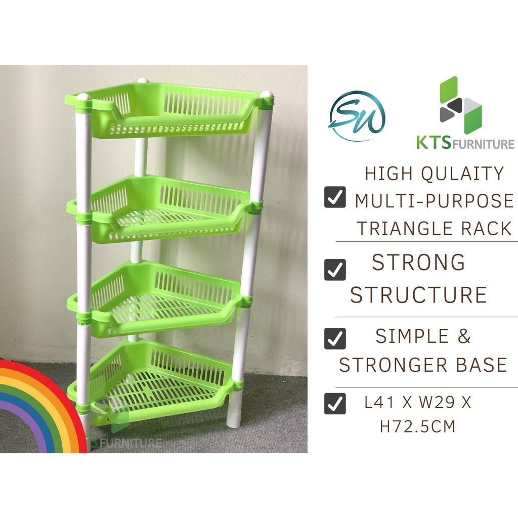 High Quality Triangle Rack/ Plastic 3/4 Tier Rack/ Rack/ Rak/ Shelves