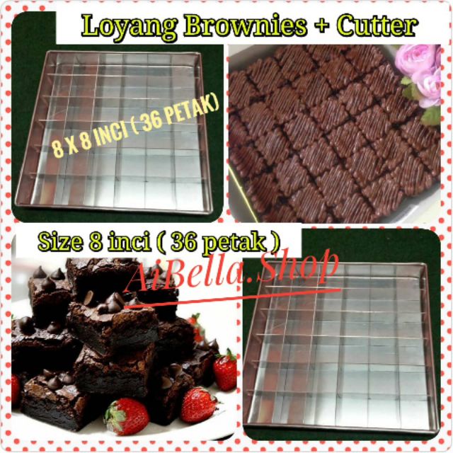 ðŸ’¥HIGH QUALITY ðŸ’¥ SET LOYANG BROWNIES & CUTTER ( SIZE 8 x 8 Inci