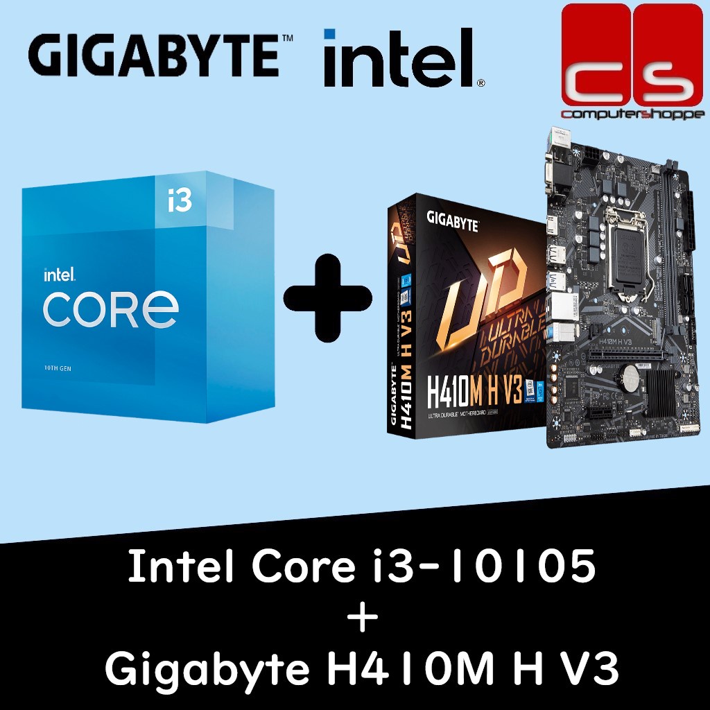 Intel Core i310100/ i310105 + Gigabyte H410m S2 V3/H410M H V3 Motherboard Combo Shopee Malaysia