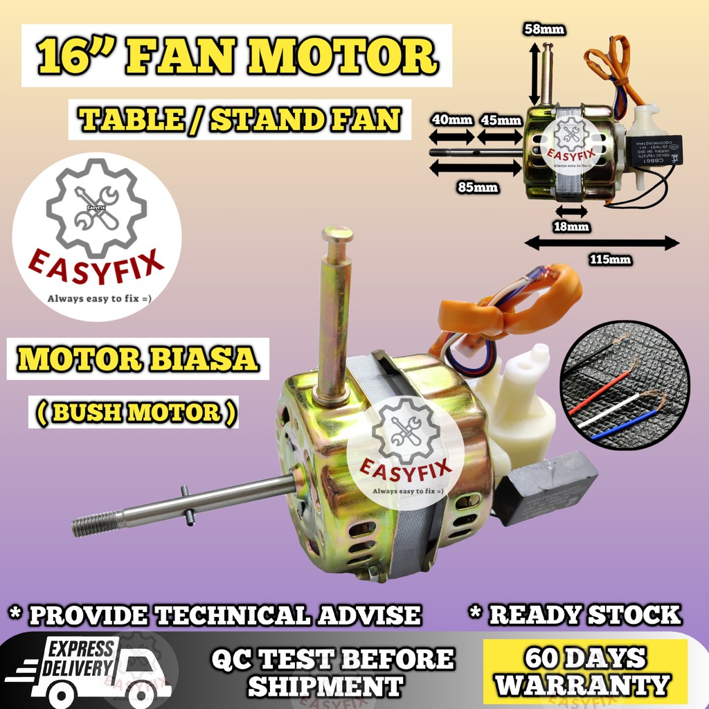 ⚡60W⚡ 16" TABLE FAN MOTOR / STAND FAN MOTOR ISONIC ELBA MIDEA FAN MOTOR