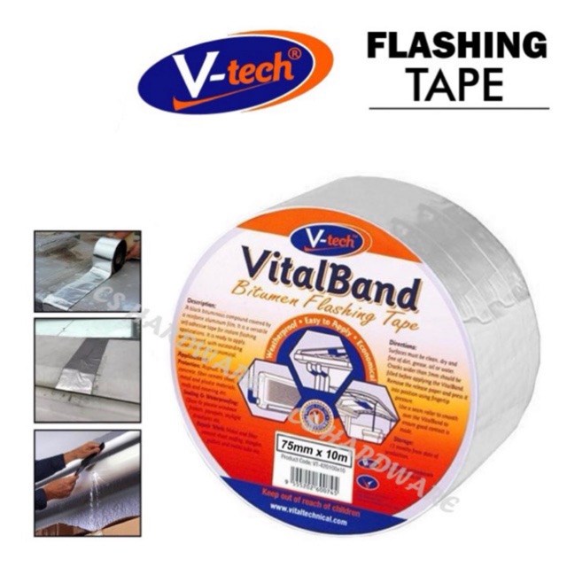 (Feet/ Kaki) Vtech Vitalband Bitumen Flashing Tape / Roof Seal Tape