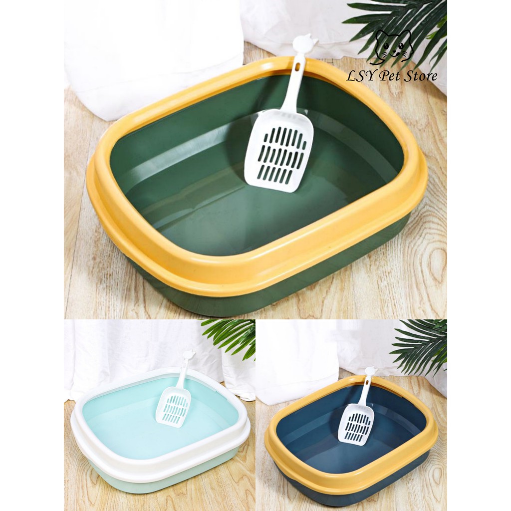Cat Litter Box Tandas Kucing Bekas Pasir Kucing FREE Scoop Shopee