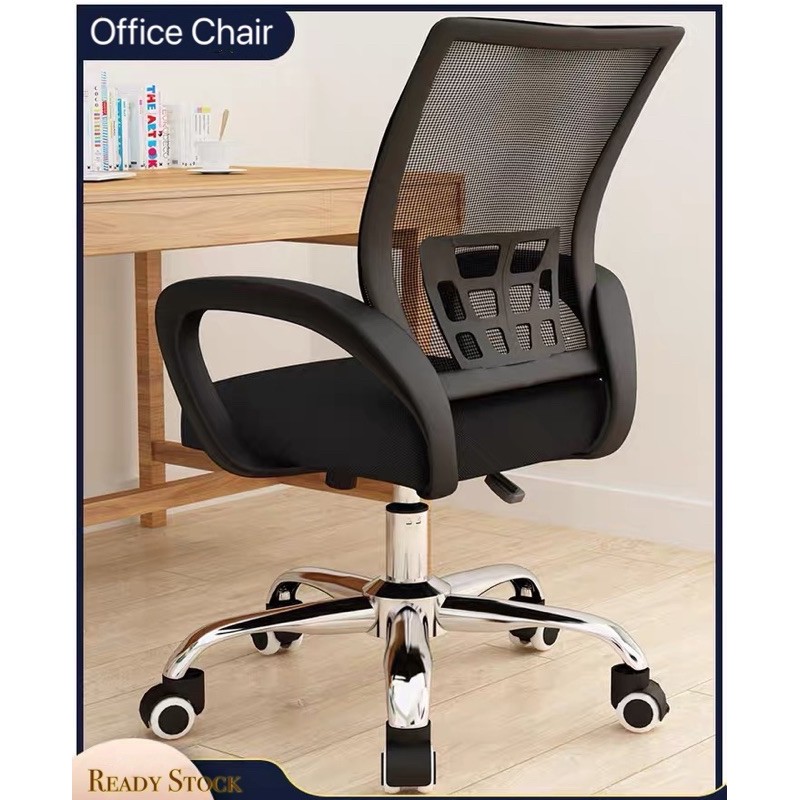 Office Chair /Adjustable Swivel Office Chair Chrome legs Shopee Malaysia