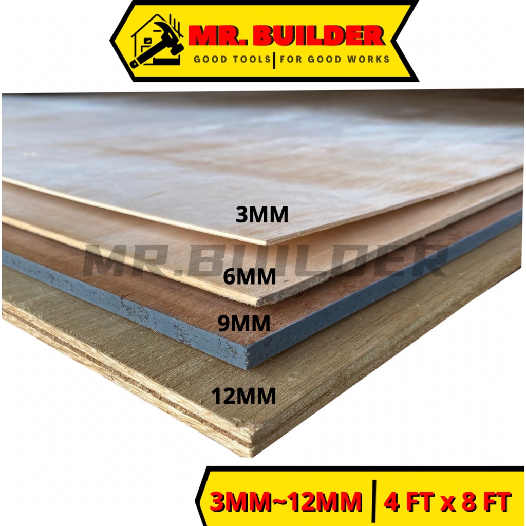 MR. BUILDER (4FT x 8FT) 3MM 6MM 9MM 12MM Grade A Plywood Timber Panel