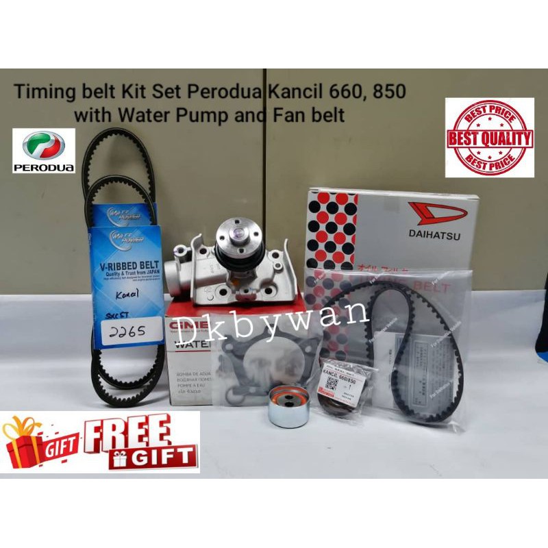 Kancil 660 & 850 Timing belt Kit Set + VBelt + Water Pump (1SET