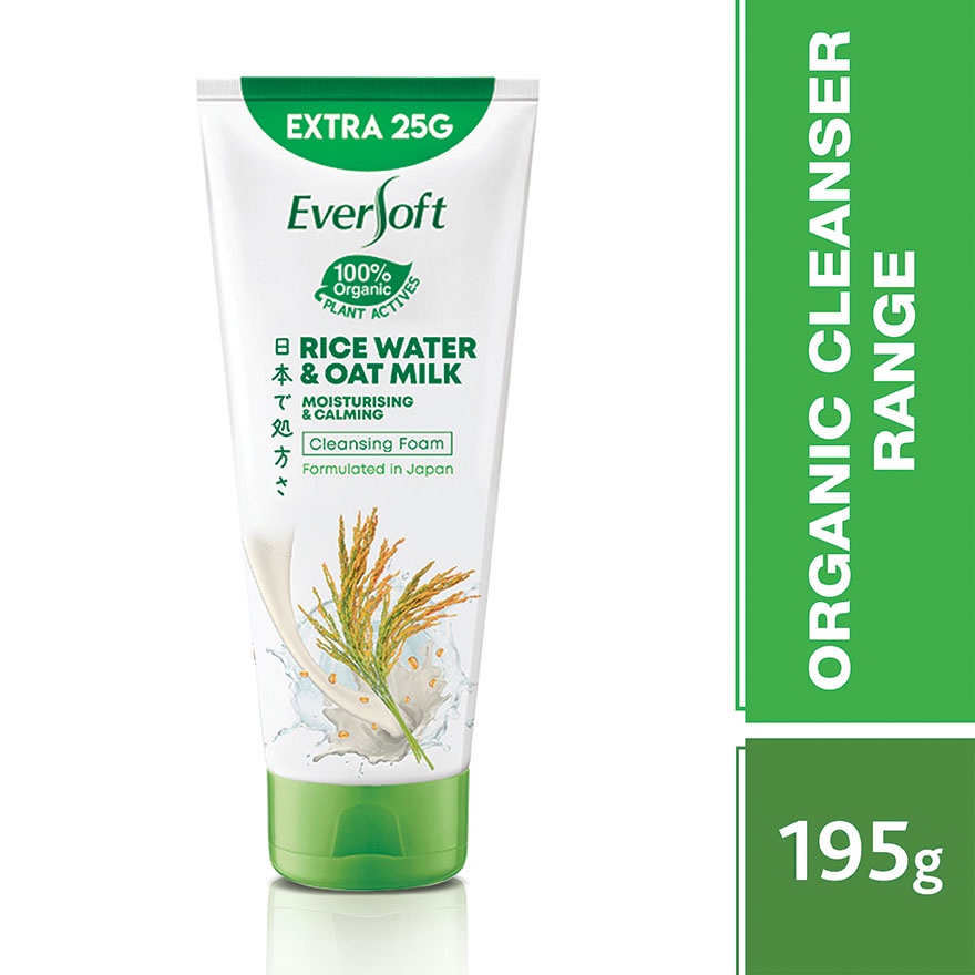 Eversoft Oat Milk Rice Water Facial Cleanser (195g) Shopee Malaysia