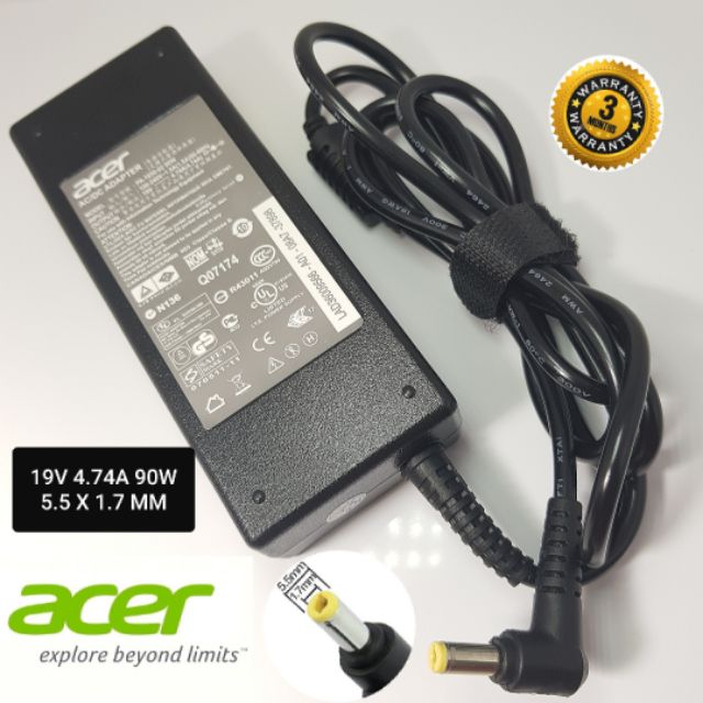 Acer Laptop Charger Adapter 19V 4.74A Tip Size 5.5*1.7mm Shopee Malaysia