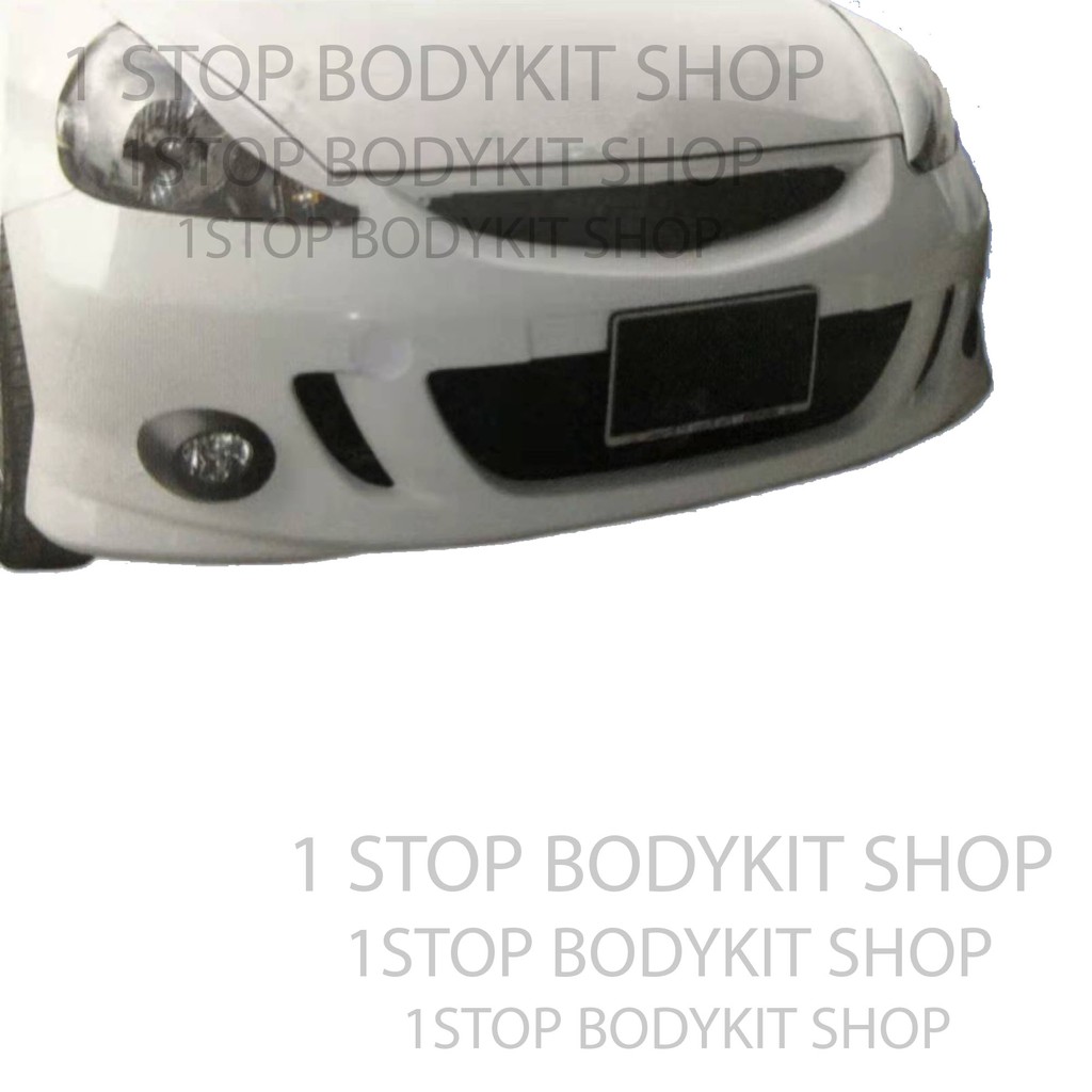 HONDA JAZZ '03-'07 FRONT BUMPER WITH LAMP(VTEC) FIBER (FIBERGLASS