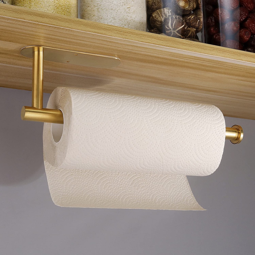 Wallmounted Kitchen Paper Towel Roll Holder, Stainless Steel, Silver
