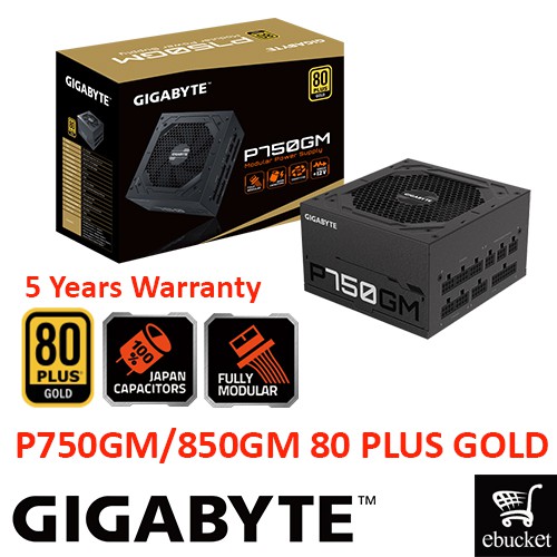 GIGABYTE P750GM/P850GM 750W/850W 80 PLUS GOLD FULL MODULAR PSU (GP
