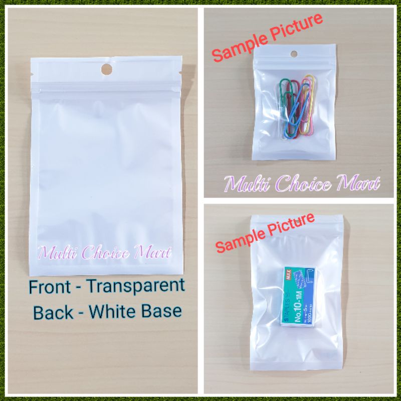 100pcs Zipper Bag / Packing Bag / Transparent White Plastic Bag / Goodies Bag / Plastic Bag