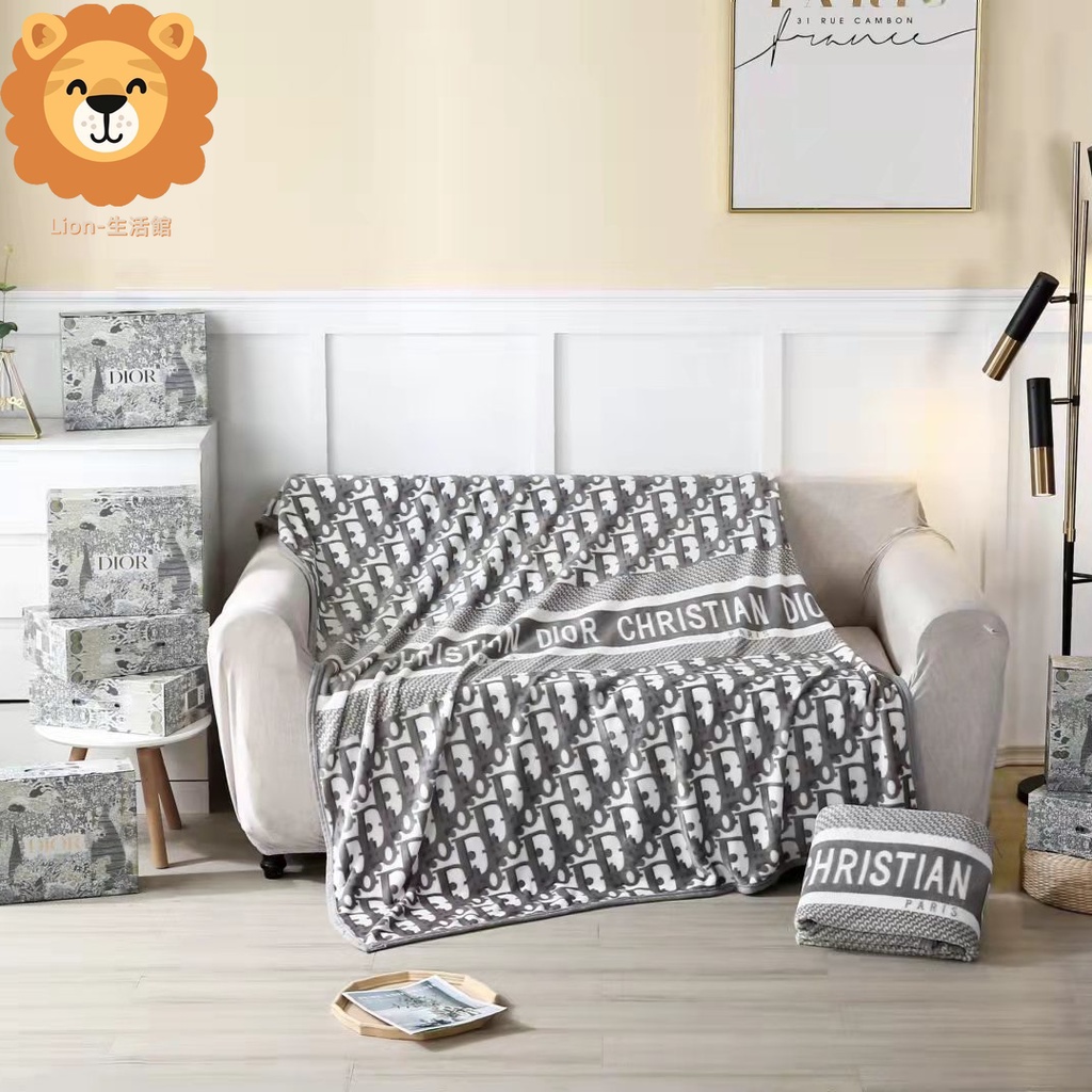 Dior Blanket Golden Mink Fleece D Home Big Brand Multifunctional Sofa