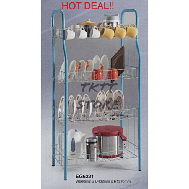 TKTT 3V Ego Dishes Rack Bakery Rack Multipurpose Kitchen Storage Rack