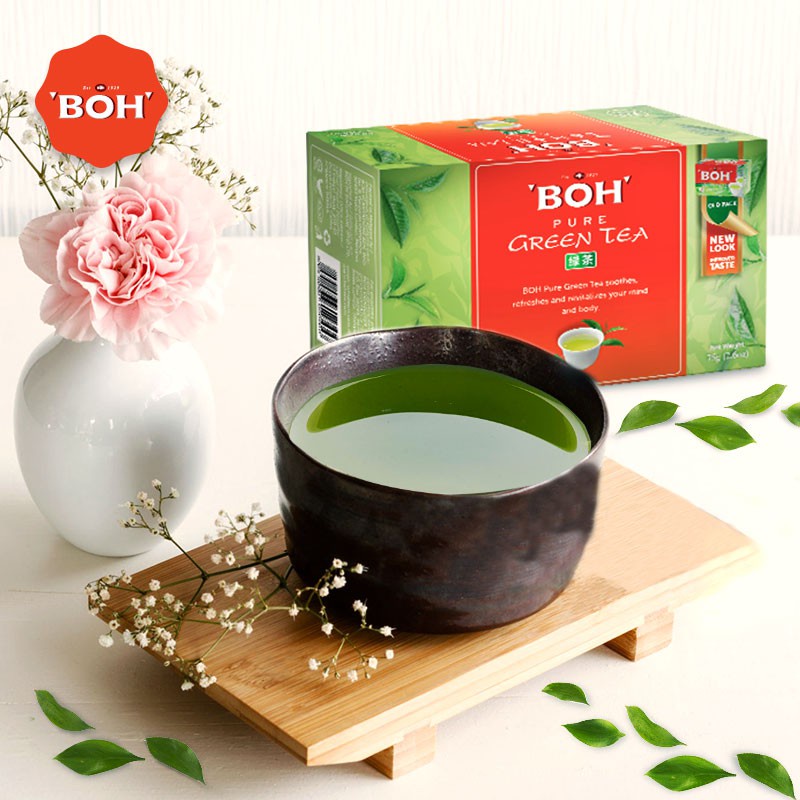 ORIGINAL BOH Tea Pure Green Tea / BOH Teh Hijau Asli 37.5g x 25 tea bag (box) Shopee Malaysia