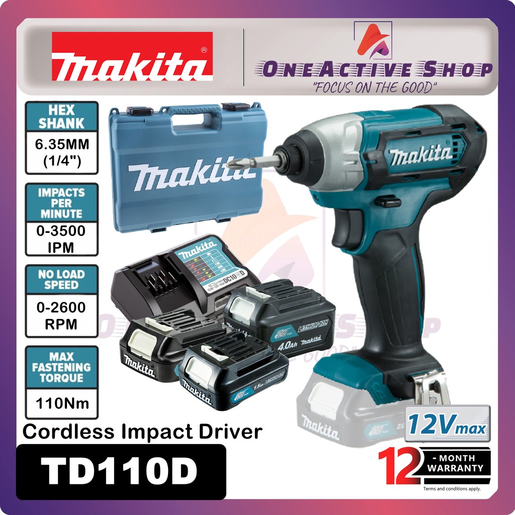 MAKITA 12V Cordless Impact Driver TD110D 1 Year Warranty ( MAKITA
