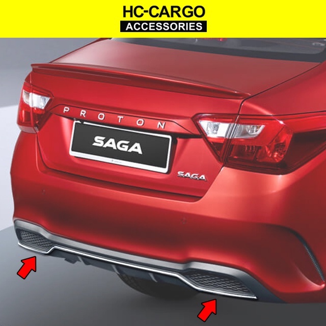 Proton Saga 2019 2022 Saga VVT Rear Bumper Garnish Stainless Steel