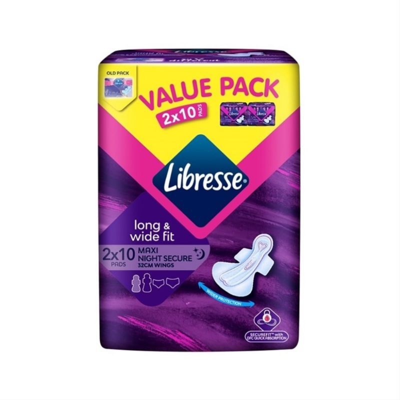 LIBRESSE Maxi Night Secure 32cm 2 x 10s sanitary pad Shopee Malaysia