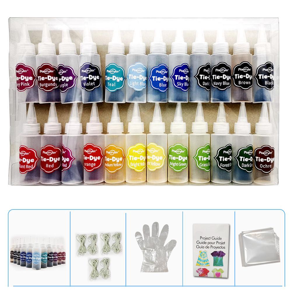 24 color tiedye pigments, cotton and linen cold water dye stains