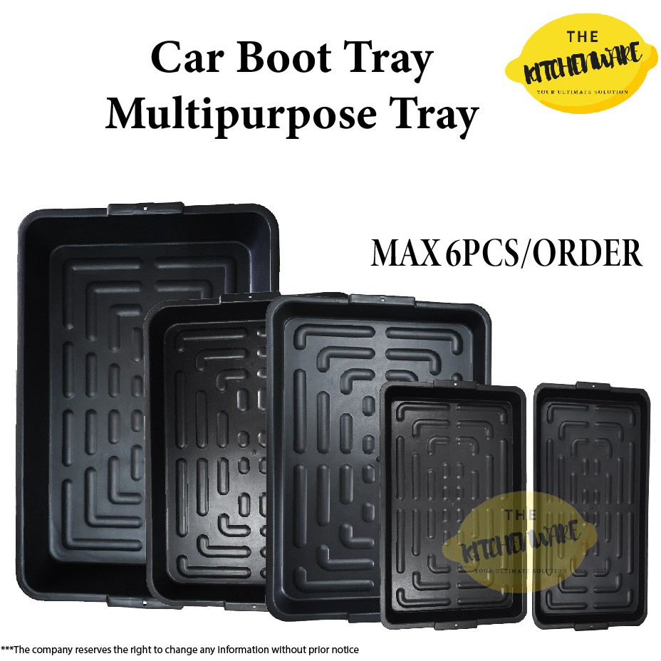 Multi Use Car Boot Tray Plastic Multipurpose Black Tray Stall Tray