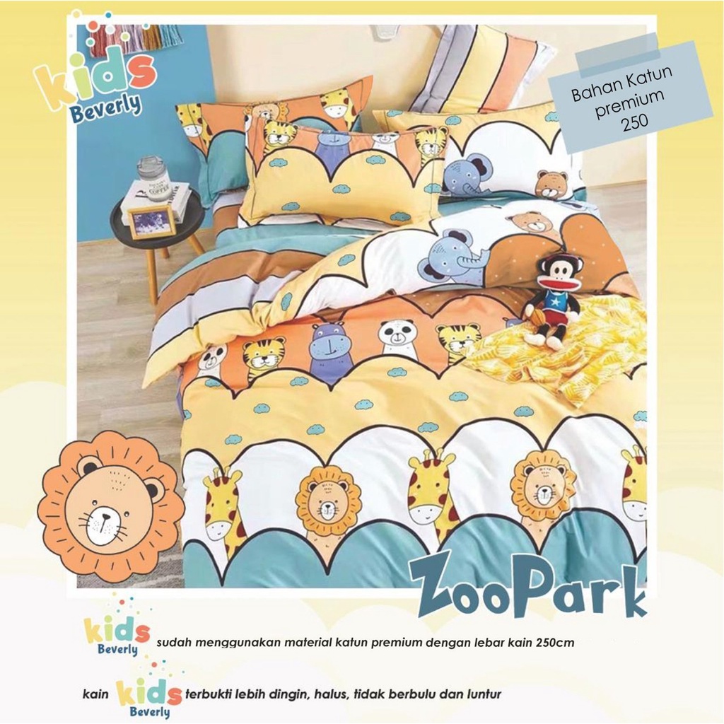 KATUN Zoo Park Motif Cotton AntiSliding Child Bed Sheet Custom Size