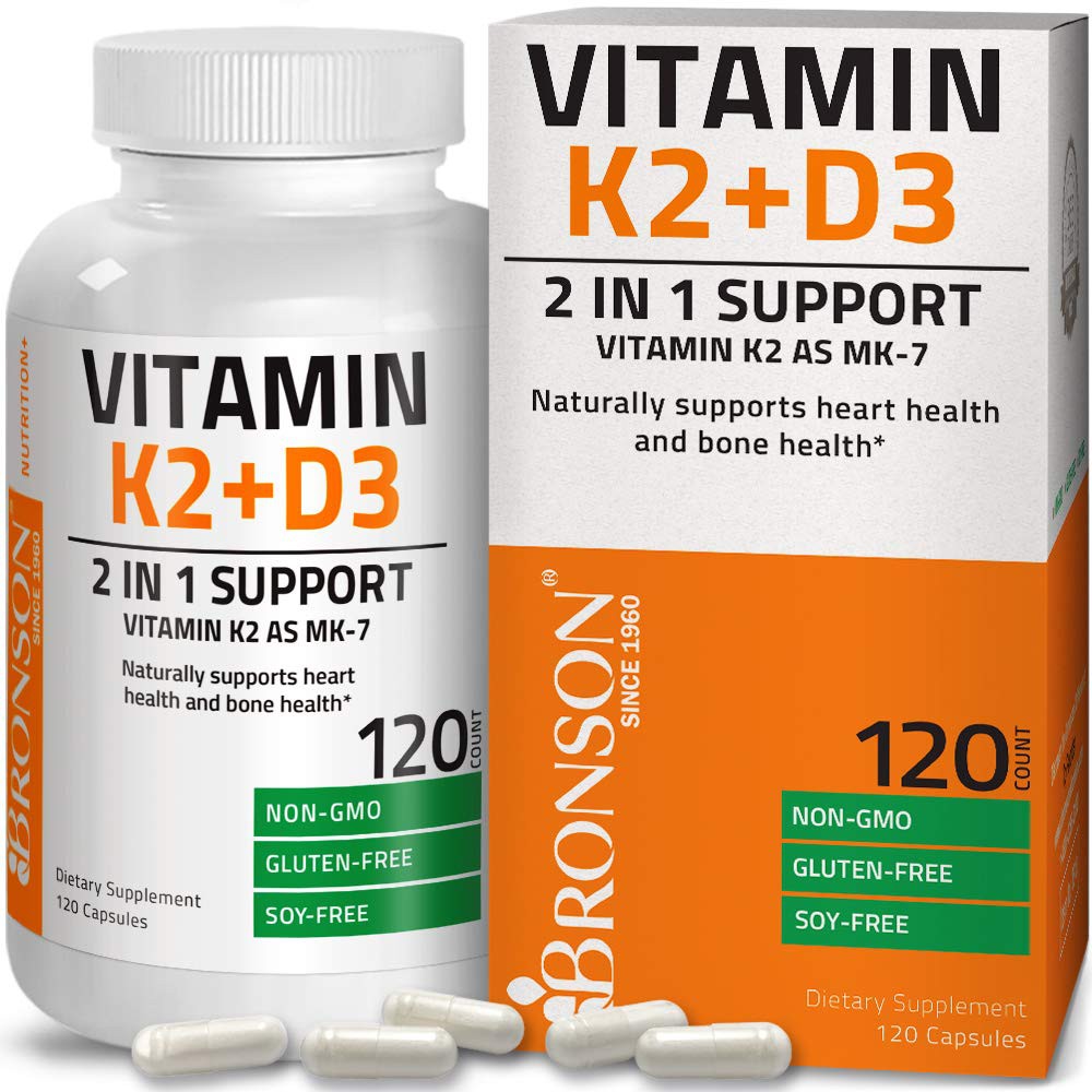 Vitamin K2 (MK7) with D3 Supplement Bone and Heart Health NonGMO