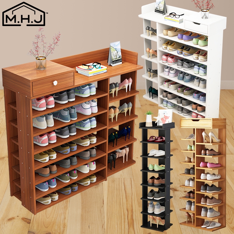MHJ 10 Design Simple Modern Style Shoe Rack Home Space Saving Solid
