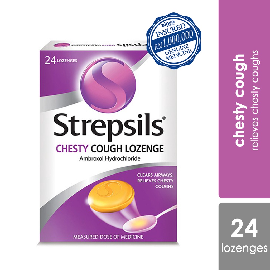 Strepsils Chesty Cough (24's) For sore throat relief Shopee Malaysia
