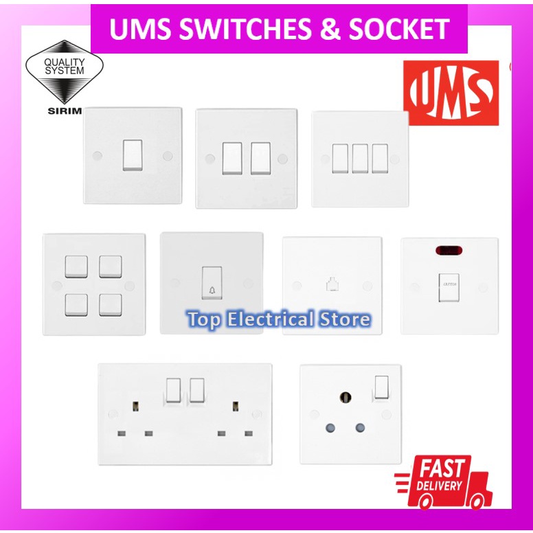 UMS BAKELITE SERIES (2 SERIES) SWITCHES & SOCKET OUTLET (SIRIM) 13A