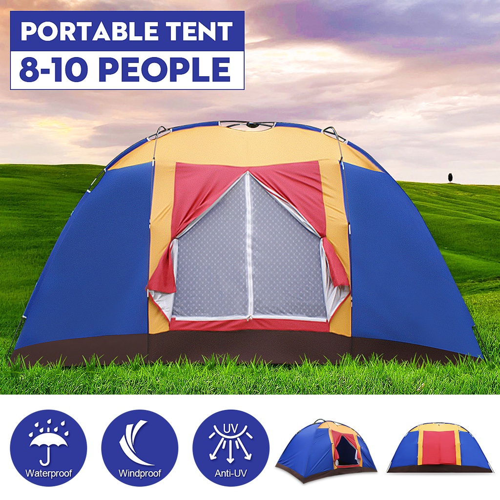 810 Persons Portable Camping Tent Travel Outdoor Hiking Waterproof