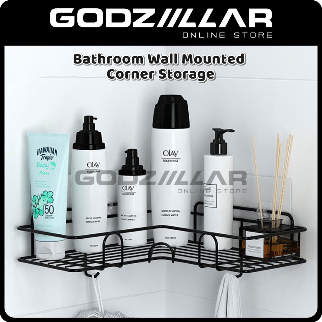 Bathroom Wall Mounted Corner Storage Free Of Punch Toilet Adhesive