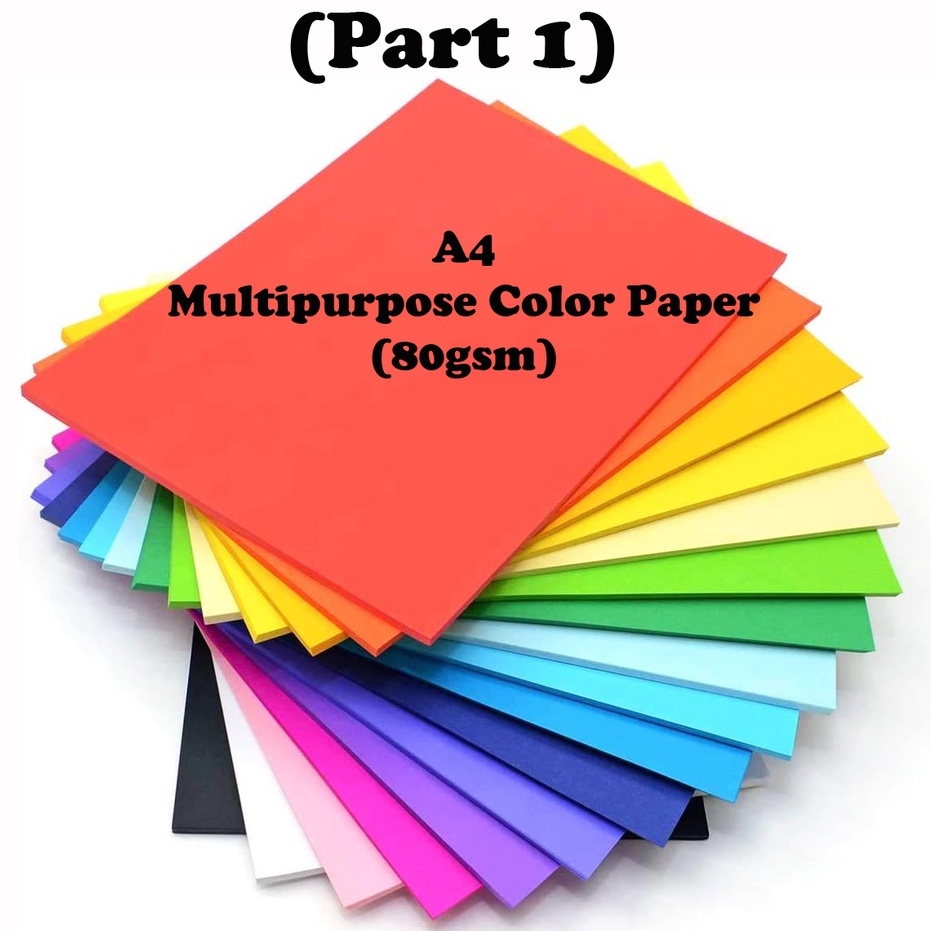 A4 Multipurpose Color Paper (80gsm) 1pack 20sheets (Part 1) Kertas