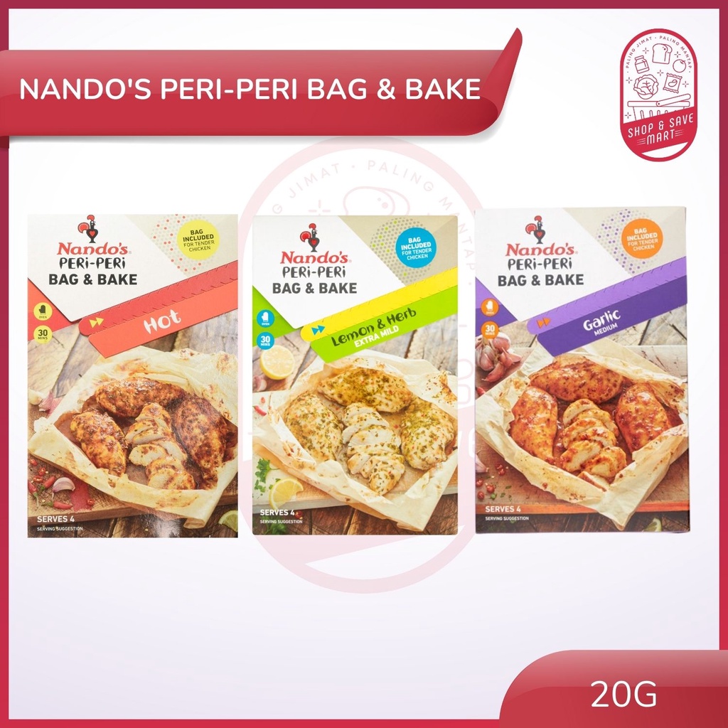 Nando's PeriPeri Bag & Bake 20g (Flavor Garlic / Hot / Lemon & Herb