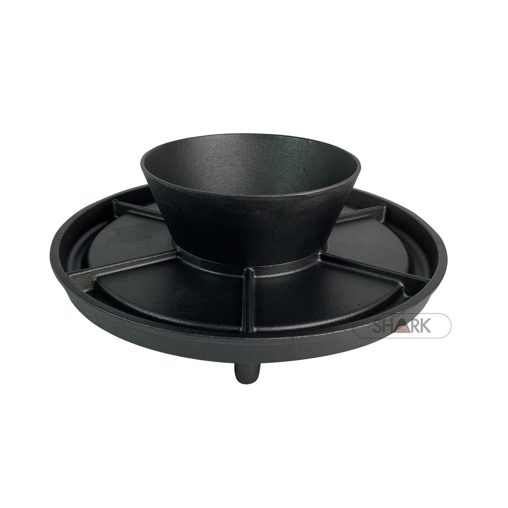 2 in 1 Cast Iron Korean BBQ Pan Grill Teppanyaki Teriyaki Shabu