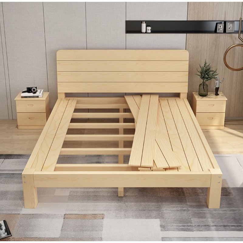 Single / Queen / King size Australia Pine wood Bed Frame Muji style
