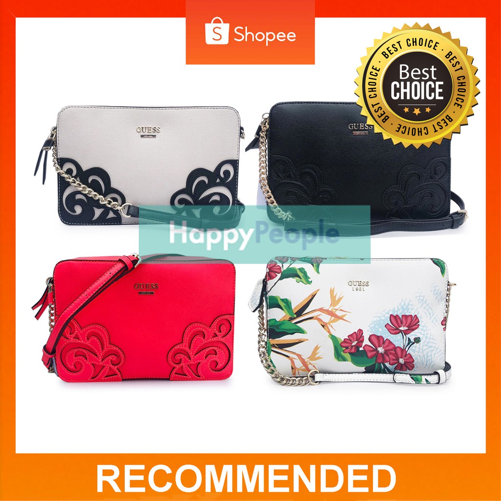 Original Guess Sling Bag in Black / Khaki / Red / Flower Shopee Malaysia
