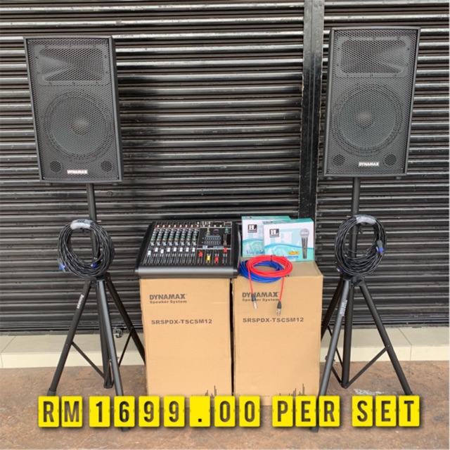 DYNAMAX BLACKLINE PA SISTEM SET 12inch Shopee Malaysia