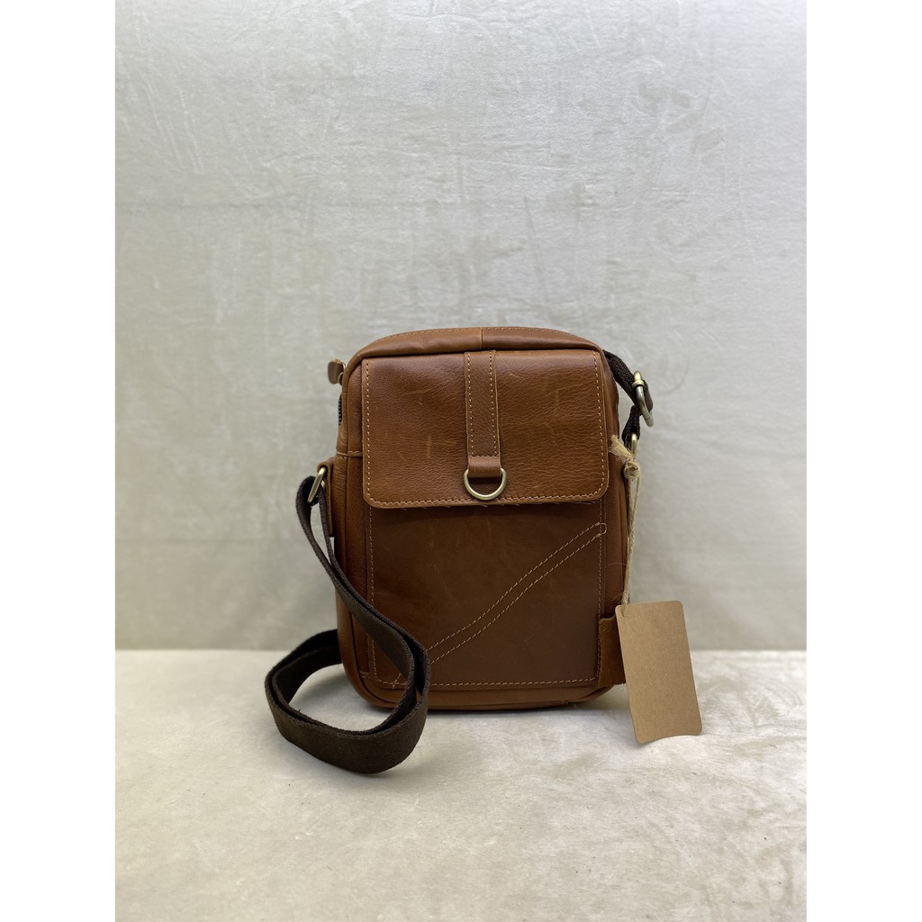 Men Bag Leather Sling Bag Men Shoulder Cross Body Bag for Men Brown