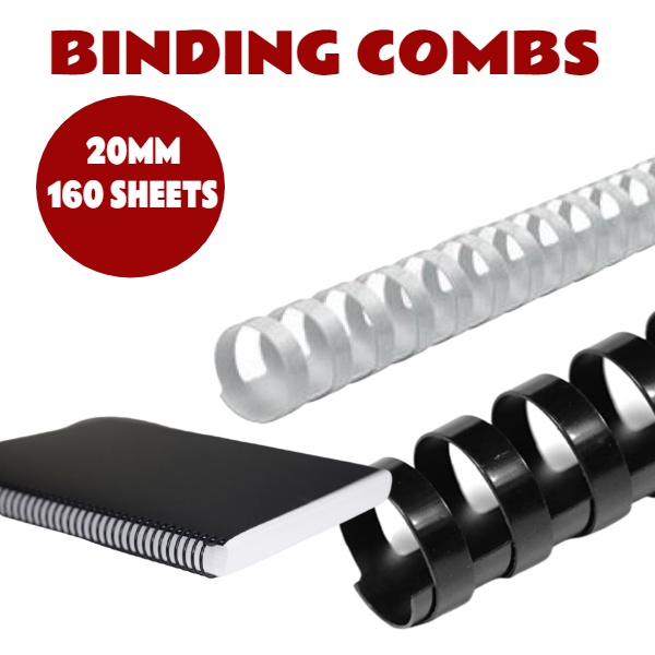 [100pcs] 20mm Quality Binding Comb Ring A4 Plastic Comb Binding Rings