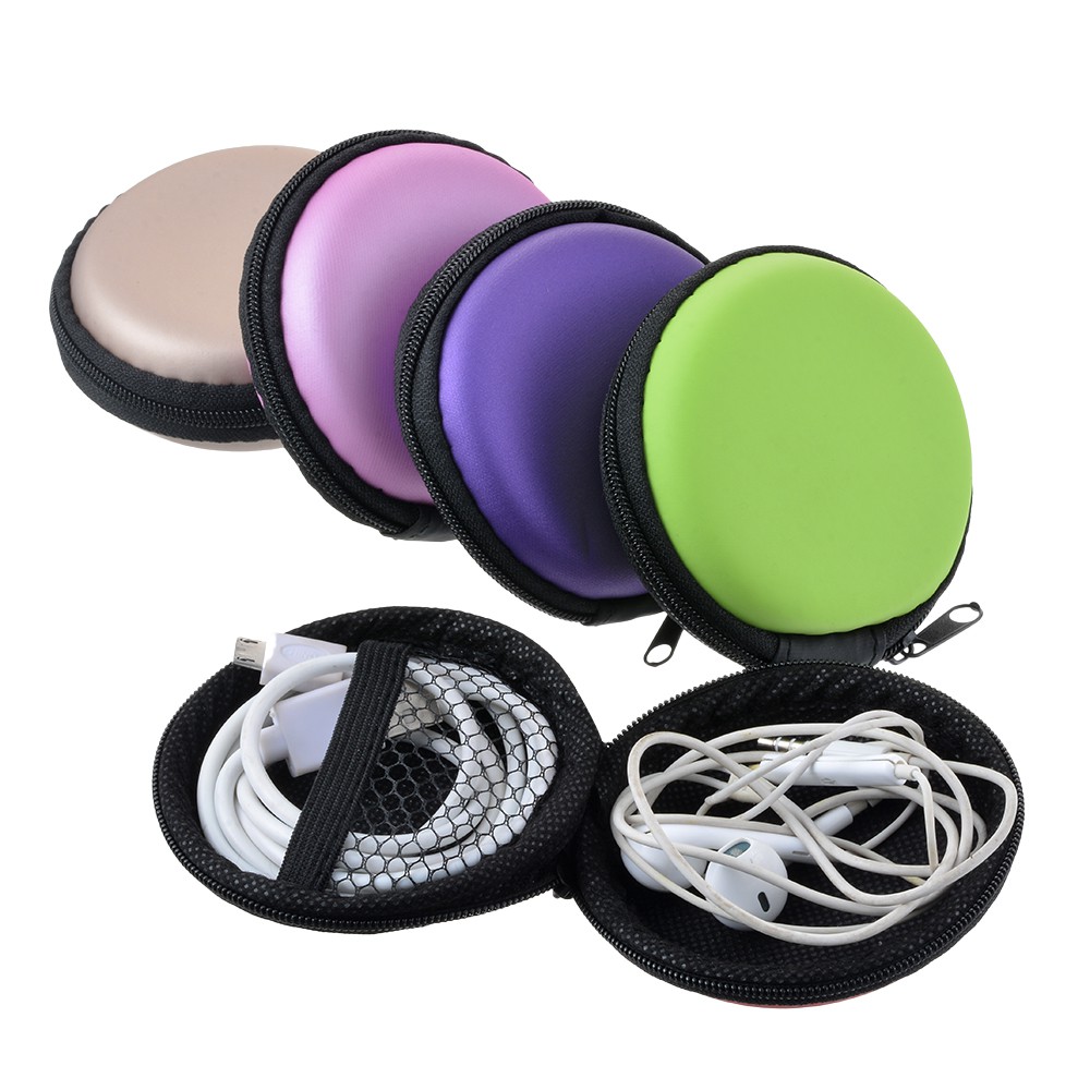Circular Pocket Collection Hard Case Earphone Headphone Storage Case
