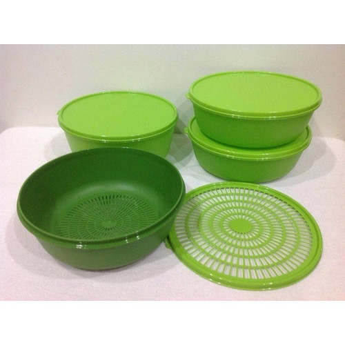 Green Modular Bowl Set with Colander Tupperware Brands Shopee Malaysia