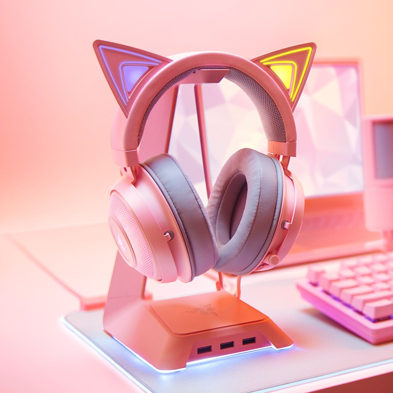 Ready Stock Razer Beihai giant demon cat version pink