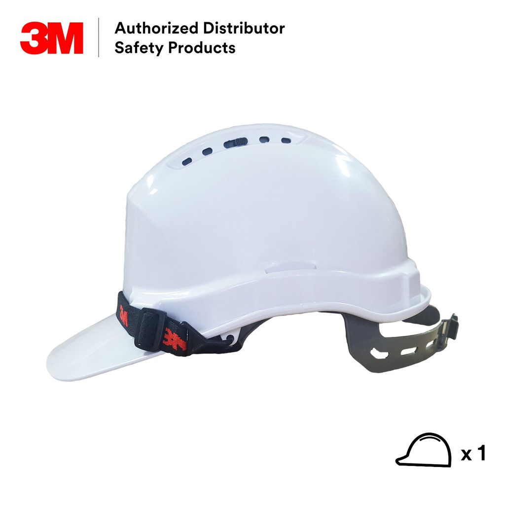 3M M601S White Colour SlideLock Safety Helmet/Hard Hat/6Point