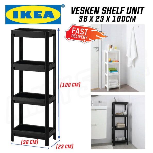 IKEA VESKEN SHELF UNIT, Rak Plastik, Bathroom rack Shopee Malaysia