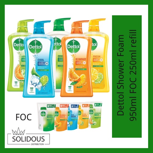 Dettol Shower Foam 950ml FOC 250ml Shopee Malaysia