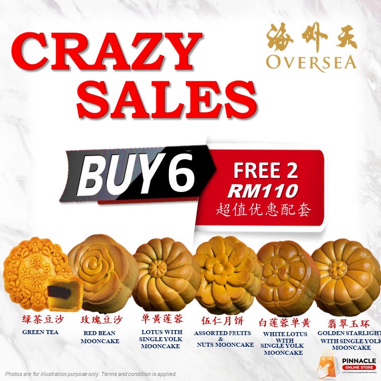 [CRAZY SALES OVERSEA MOONCAKE] 4pcs Mooncake Gift Box x 2 Shopee(07)