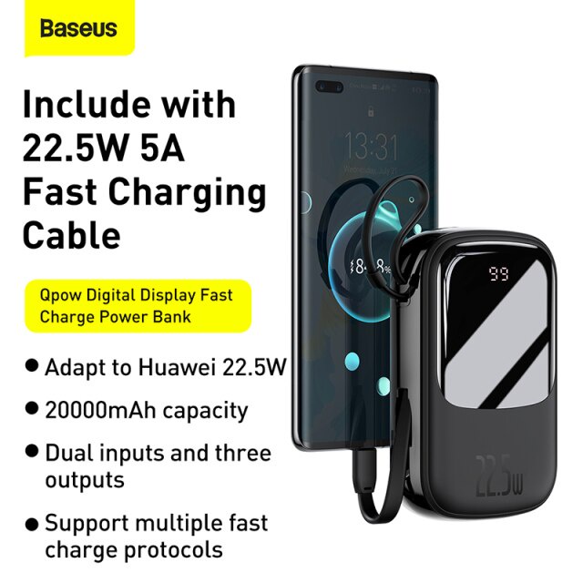 BASEUS Qpow Digital Display 22.5W Quick Charging 20000mAh