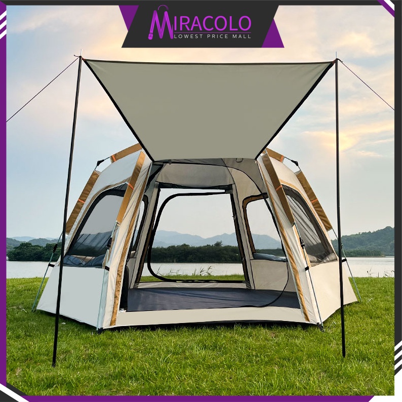 MIRA Premium Hexagon White Tent Outdoor Camping Tent Quick Pop Up