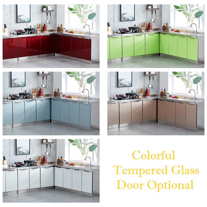 Top sellers most popular price low to high price high to low top rated products. Pre Order For Other Colour Stainless Steel Kitchen Cabinet With Tempered Glass Door Shopee Malaysia