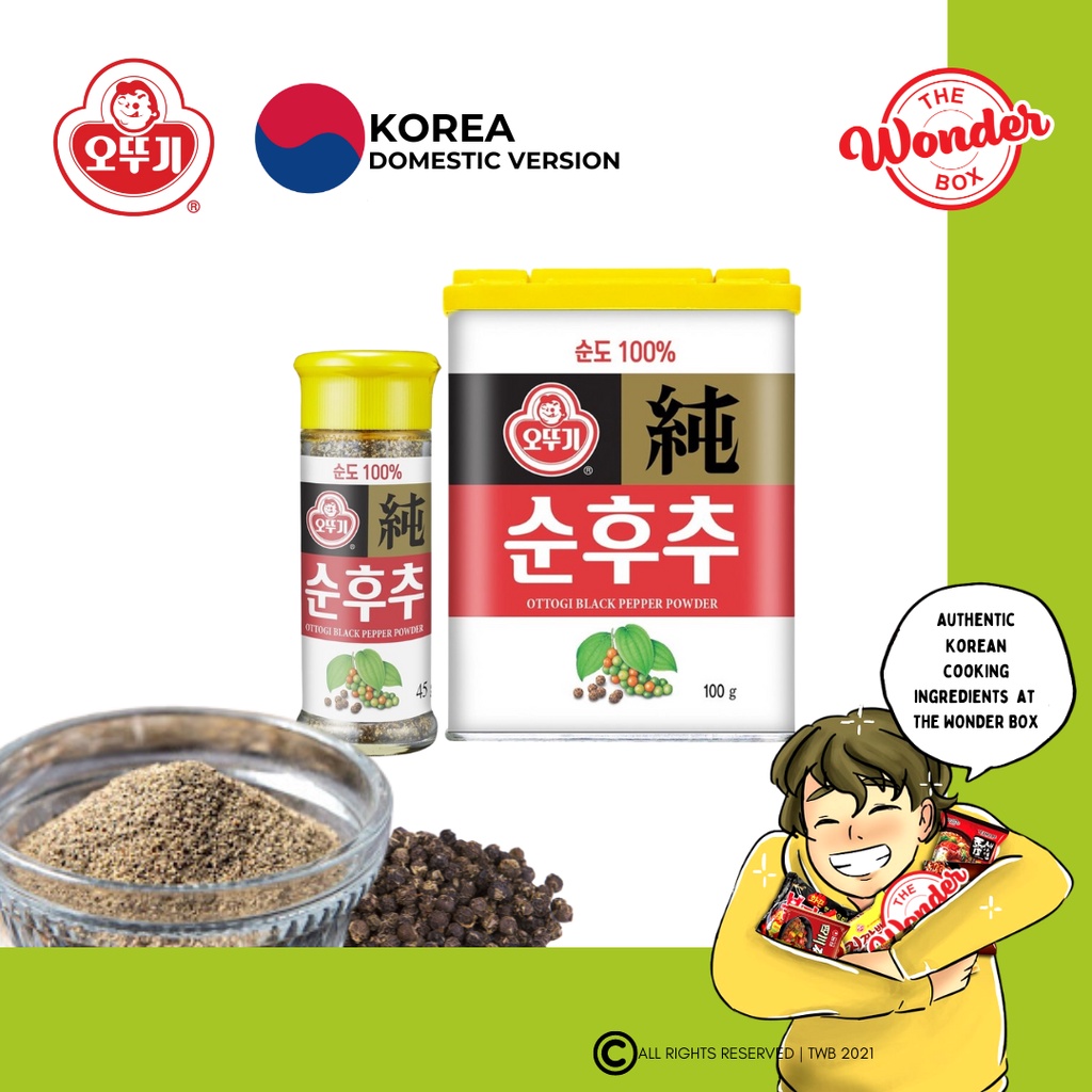 MADE IN KOREA Korean Ottogi Pure Black Pepper Powder 45g / 50g 오뚜기순후추