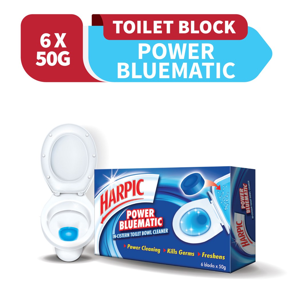 Harpic Power Bluematic Toilet Block (50g x 6) Shopee Malaysia